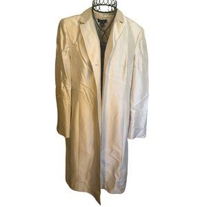 Ann Taylor 100% silk trench coat in Cream color size  12